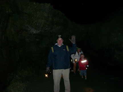 Lower end of lava tube