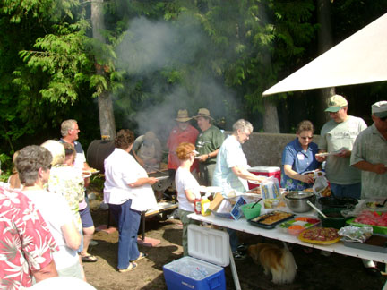 Hamburgers & Hotdogs on the new grill.