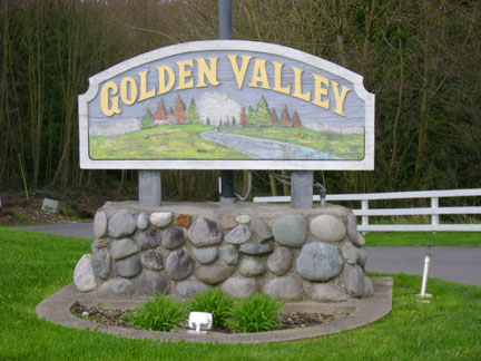 Golden Valley Gate Sign