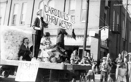 Freshmen (Class of '56) homecoming float.