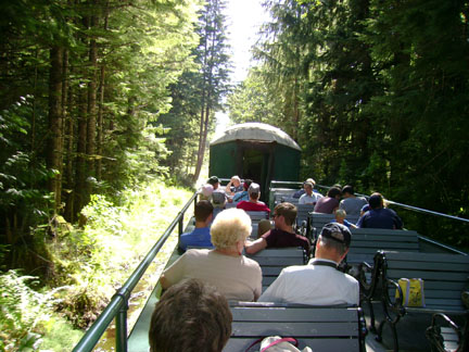 Open observation car at end of the train.