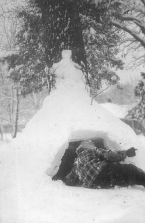 Esther inside; Bob entering Igloo