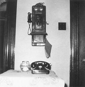 Telephones old and new.  Jan 1956.