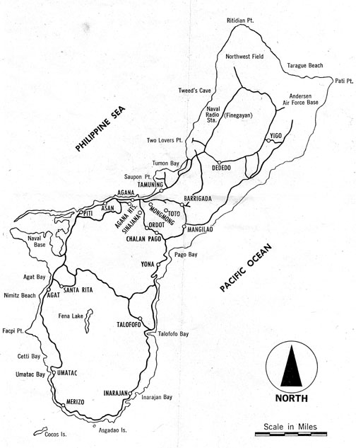 Map of Guam, 1970